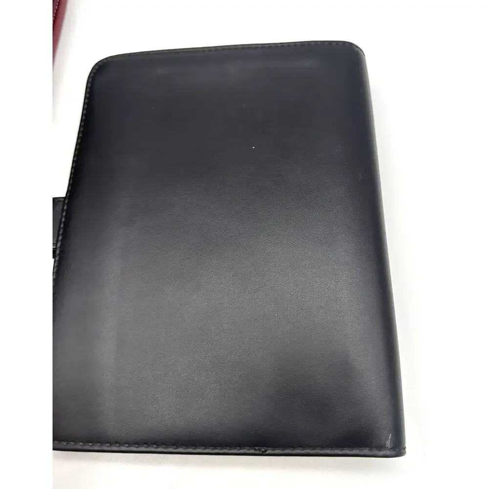 Vintage Lot Of 3 Franklin Covey Daytimer Ring Binder Organizer Black Red